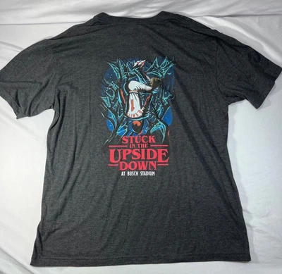 RARE! St. Louis Cardinals MLB STRANGER THINGS T Shirt 2019 THEME NIGHT XL - Image 1 of 4