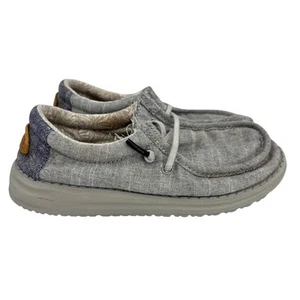 Hey Dude Wally Loafer Shoe Youth Size 12 Steel Gray Blue Slip On - Picture 1 of 8