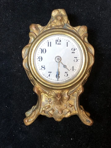 Antique Lux Waterbury 4.5"  French Art Nouveau English Desk Mantel Shelf Clock Cover