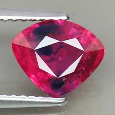 1.78ct. AIG Certified Unheated Winza Ruby Blue/Red Trillion Cut Natural Gemstone - Image 1 of 4