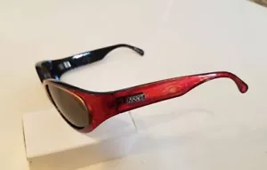 RARE 90’s Vintage Arnette Hoodoo Wrap Sunglasses RED & Black Acetate from Italy - Picture 1 of 16
