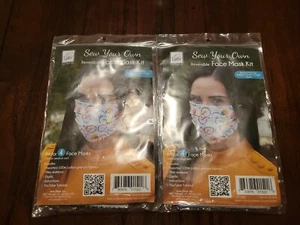 2 Pack - DIY Sew Your Own Reversible Face Mask Kit: 4 Masks in Each (G) - Picture 1 of 6