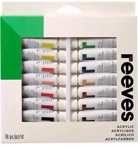 ACRYLIC PAINT SET High Quality Premium Reeves - 18x12ml Art & Craft Supplies - Picture 1 of 2