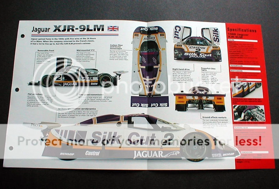 1988 JAGUAR XJR-9LM RACER UNIQUE IMP BROCHURE '88 - Image 1 of 1