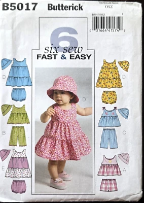Butterick Sewing Pattern Infant Baby Top Dress Shorts Pants Size 8-25 Lbs UNCUT - Image 1 of 4