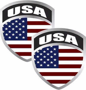 "Juego de calcomanías de escudo de bandera estadounidense de 2 - 3" insignia EE. UU. pegatinas de vinilo EE. UU. - Imagen 1 de 1