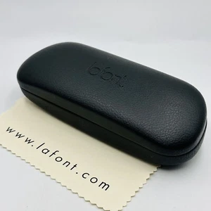 Lafont Etui Brillenetui Brillen Sonnenbrillen Logo schwarz Leder Hartschale NEU
