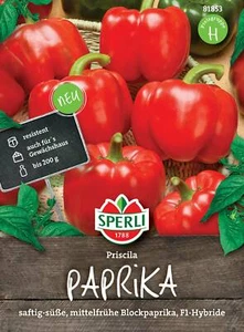 Paprika " Priscila F1 saftig - süss Blockpaprika rot Samen - Bild 1 von 2