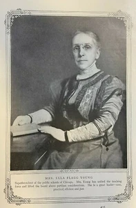 1911 Vintage Magazine Illustration Ella Flagg Young Chicago Public Schools - Picture 1 of 1