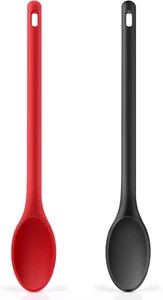 Long Handle Silicone Mixing Spoon, 12" Stirring Spoons Nonstick Heat-Resistant R - Picture 1 of 5