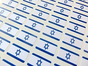 Pack of 64 Small Mini 20x12mm Israel Israeli Flag Stickers, Sticky Labels - Picture 1 of 1