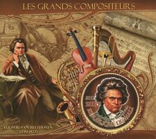 Beethoven Stamp Famous Composer Ludwig Van Music Souvenir Sheet of 2 Stamps MNH