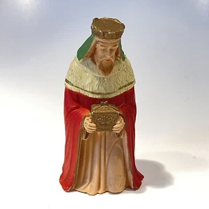 Vintage Plastic Wise Man Figurine Nativity Replacement Hong Kong 844 / KK - 4" T - Picture 1 of 12