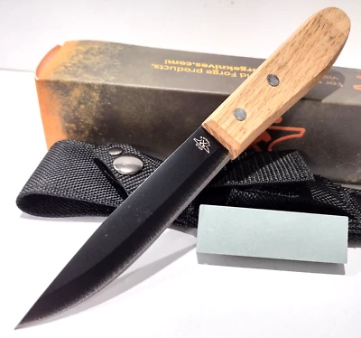 Old Forge Bushcrafter Fixed Blade Skinning Knife + Sheath & Sharpening Stone - Image 1 of 4