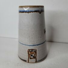 Erika and Aaron Pottery Arts And Crafts Vase w Drain Hole 2001 Appx 7 x 3"