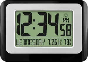 Atomic Clock With Temperature Self-Setting Digital Wall Mount - Picture 1 of 5