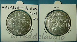AUSTRIA OSTERREICH 10 EURO 2002 UNC CASTELLO AMBRAS ARGENTO SILVER 925 - Foto 1 di 1