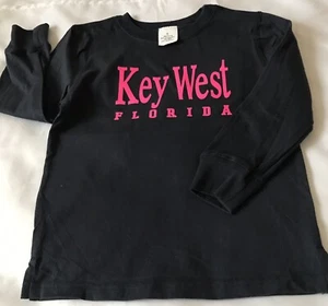 Key West Youth Size Small Navy Blue Pink Graphics Long Sleeve Shirt Top - Picture 1 of 8