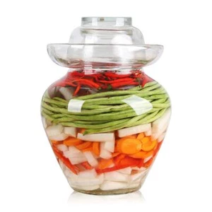 2 Liter Pickle Jar Glass Jar with Lid Fermentation Kombucha Jar Crock with Wa... - Picture 1 of 7