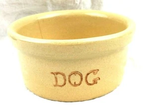 Vintage R R P Co. Roseville OH USA 8” Feeder DOG Dish Bowl Tan Heavy - Bild 1 von 3