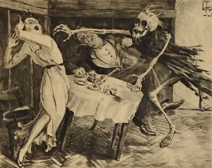Lothar Sperl 1910-1987 Traunreut / incisione 1935 ""Morte e gioventù"" danza dei morti - Foto 1 di 23