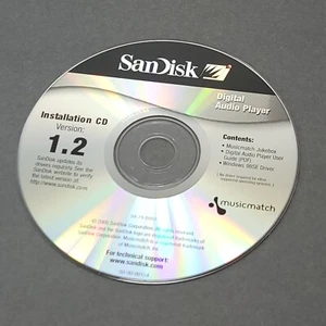 Controlador de CD de instalación de reproductor de audio digital SanDisk versión 1.2 Win 98SE - Imagen 1 de 2