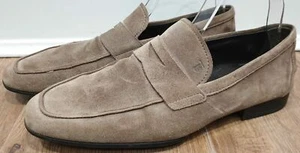 TODS Ropa de Hombre Beige Gamuza Sin Cordones Goma Guijarro Suela Informal Mocasines Zapatos UK6.5 - Imagen 1 de 10