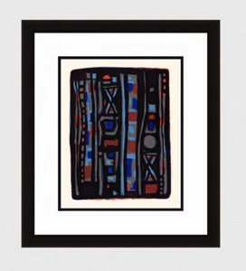 1958 Original  ALFRED MANNESIER Lithograph Red & Blue Design FRAMED Limited COA - Picture 1 of 4