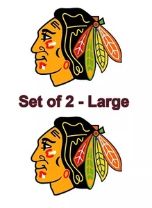 Chicago Black Hawks Cornhole Board Aufkleber 2 Stück Set - große Vinyl-Aufkleber 12 x 10 - Bild 1 von 1