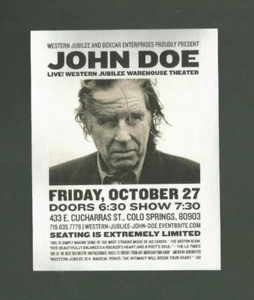 John Doe 10/27 Western Jubilee Warehouse Colorado Springs CO VG+/EX handbill - Picture 1 of 1