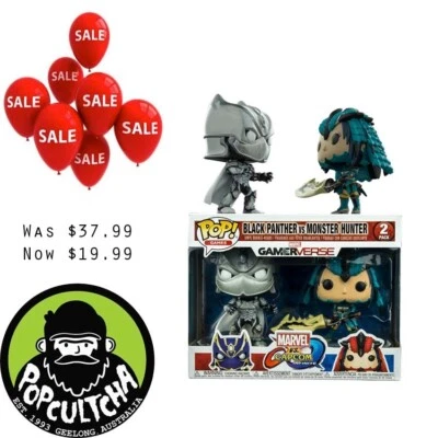 Marvel Vs Capcom - Black Panther vs Monster Hunter Pop Vinyl Figures "New" - image 1 of 2