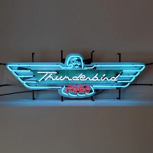 Ford Thunderbird Neon sign T-Bird wall lamp light convertible Coupe 1955 2005 - Picture 1 of 2