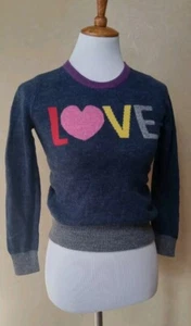 GAP Kids Supersoft LOVE Sweater Sz L Girls 10/11 EUC I Heart 70s Knit Cashmere* - Picture 1 of 7