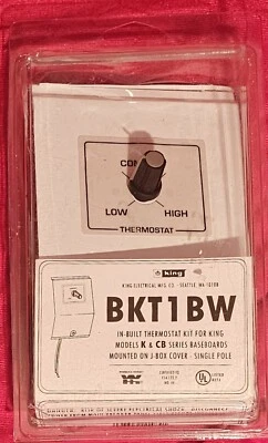 NEW Opened Box KING BKT1BW SINGLE POLE BASEBOARD THERMOSTAT FOR KING MODELS K,CB - Image 1 of 3