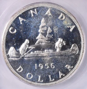 1956 Canada Silver Dollar 23.33g Silver 0.800 - ICG PL 66 - Picture 1 of 3