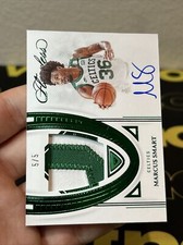 2021-22 Panini Flawless Emerald /5 Marcus Smart #FPA-MSM Patch Auto