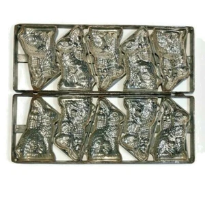 Antique Easter Bunny Chocolate Molds Caged Hinged Rabbit Candy 5 Five 18"x7"x2" - Picture 1 of 12