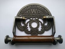 Cast Iron Vintage Antique Style Wall Mounted GWR Toilet Roll Holder - Railway