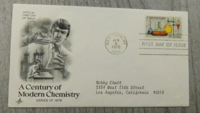 1st Day Issue A Century of Chemistry New York 1976 Stamp Posted Envelope Cover - Image 1 of 4