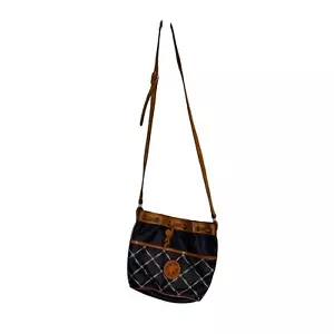 Hunting World schwarz braun Leder Dump Bucket Handtasche Umhängetasche Einheitsgröße - Bild 1 von 13