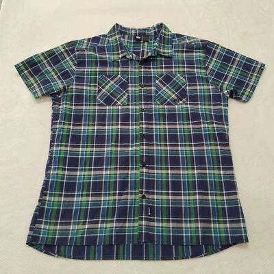 Rusty Mens Button Down Shirt Size 2X Large Blue Green Plaid Long Sleeve Pocket - Image 1 of 4