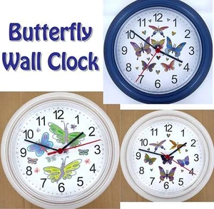 Reloj de pared mariposa corazones mariposas flores insectos metamorfosis oruga - Imagen 1 de 6