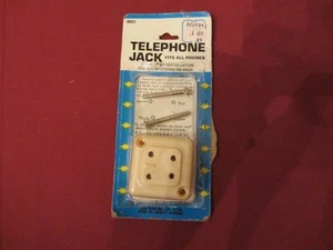 Vintage Columbia Prom Telefon Jack 4-zębowy Kość słoniowa Pasuje do wszystkich telefonów NOWY - Zdjęcie 1 z 9