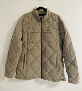 Marmot Insulated Quilted 600 Duck Down Full Zip Puffer Jacket - Tan, Size XL - Picture 1 of 10