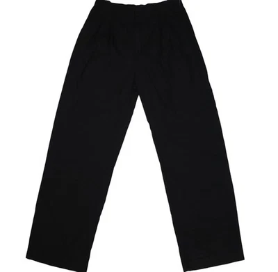 Pantalones GAP para mujer 8 altos negros 365 tiro alto pierna ancha mezcla de lino plisado oficina Foto 1 de 4