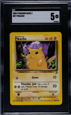 2000 Pokemon Base 2 #87 Pikachu SGC 5 - Image 1 of 2