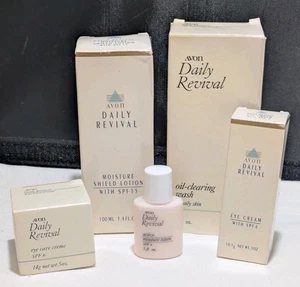 Vintage Avon NOS Daily Revival Lotion, Wash, Eye Cream Lot NOS - Bild 1 von 8