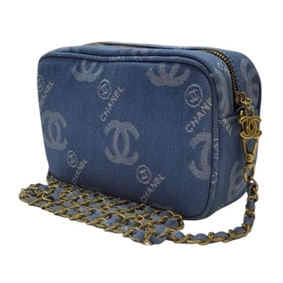 CHANEL Beaute Blue Denim Makeup Bag w/Chain Crossbody Limited VIP Gift - Image 1 of 4