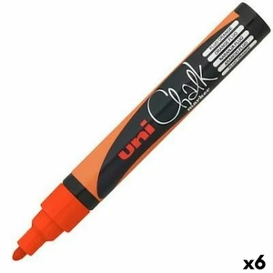 Flüssige Kreidemarker Uni-Ball PWE-5M Fluor Orange [6 Stück] - Bild 1 von 2