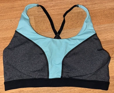 Sujetador deportivo Kyodan azul y gris espalda cruzada - talla grande Foto 1 de 4